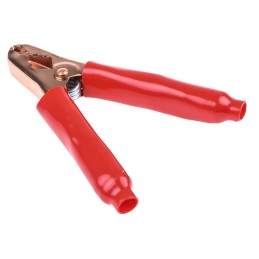 1 pcs - Mueller Electric Crocodile Clip, Copper-Plated Steel Contact, 200A, Red
