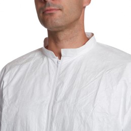 1 pcs - DuPont White Unisex Disposable White Lab Coat, L