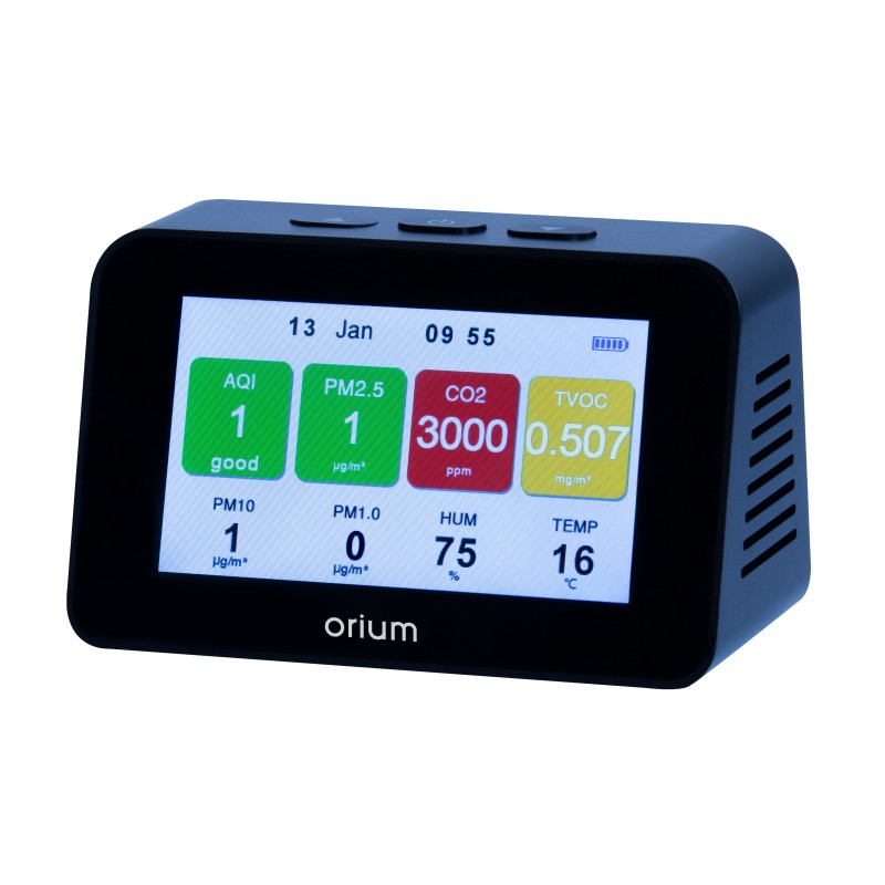 1 pcs - Orium Quaelis 34 Air Quality Meter for CO2, Humidity, Particulate Matter, Temperature, TVOC, +50°C Max, 90%RH Max