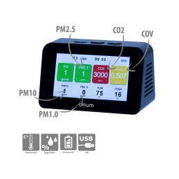 1 pcs - Orium Quaelis 34 Air Quality Meter for CO2, Humidity, Particulate Matter, Temperature, TVOC, +50°C Max, 90%RH Max