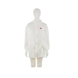 1 pcs - 3M White Unisex Visitor Coat, L