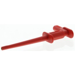 1 pcs - Staubli Red Grabber Clip with Pincers, 1A, 300V, 2mm Socket