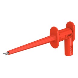 1 pcs - Staubli Red Grabber Clip with Pincers, 1A, 300V, 2mm Socket