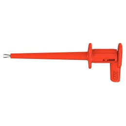 1 pcs - Staubli Red Grabber Clip with Pincers, 1A, 300V, 2mm Socket