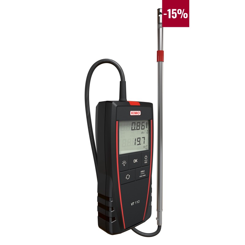 1 pcs - KIMO Hotwire Anemometer, 30m/s Max, Measures Air Flow, Air Velocity