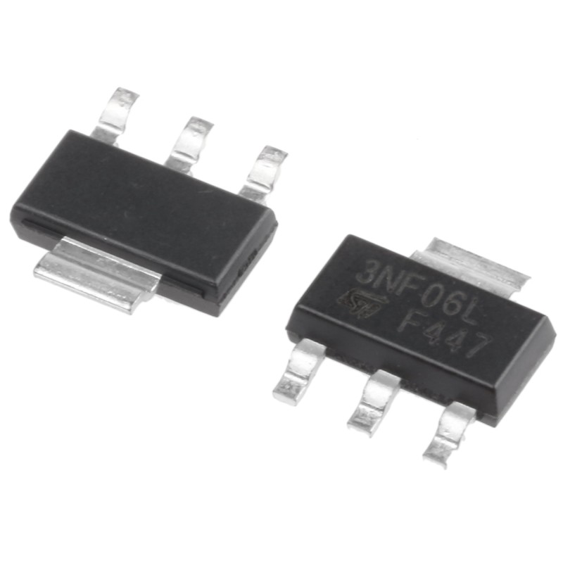 10 pcs - N-Channel MOSFET, 4 A, 60 V, 3-Pin SOT-223 STMicroelectronics STN3NF06L