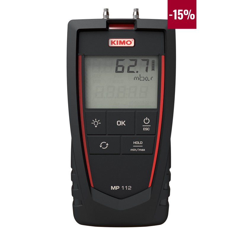 1 pcs - KIMO Differential Manometer With 2 Pressure Port/s, Max Pressure Measurement 2000mbar