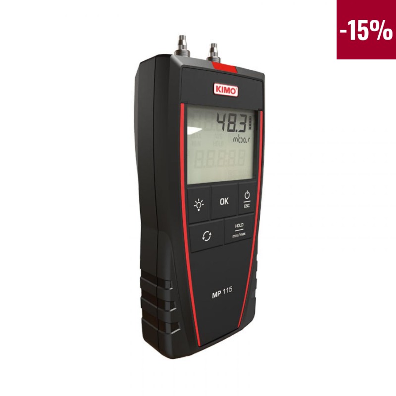 1 pcs - KIMO Differential Manometer With 2 Pressure Port/s, Max Pressure Measurement 500mbar