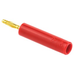 1 pcs - Staubli Red, Male to Female Test Connector Adapter With Brass contacts and Gold Plated - Socket Size: 4mm