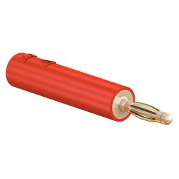 1 pcs - Staubli Red, Male to Female Test Connector Adapter With Brass contacts and Gold Plated - Socket Size: 4mm