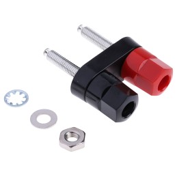 1 pcs - Abbatron 30A, Black, Red Binding Post With Brass Contacts and Tin Plated