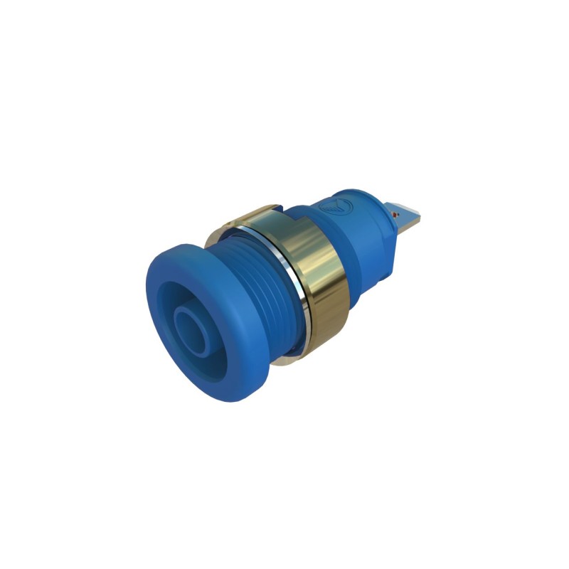 1 pcs - Hirschmann Test & Measurement Blue Female Banana Socket, 4 mm Connector, Tab Termination, 25A, Nickel Plating