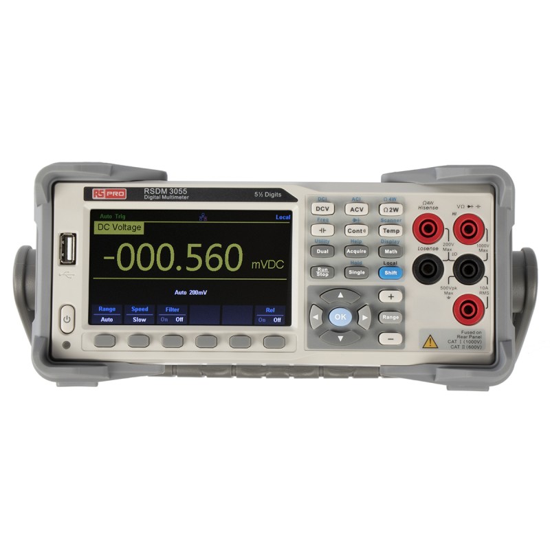 1 pcs - RS PRO RSDM3055 Bench Digital Multimeter, True RMS, 10A ac Max, 10A dc Max, 750V ac Max