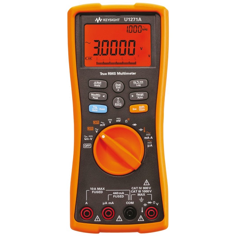 1 pcs - Keysight Technologies U1271A Handheld Digital Multimeter, True RMS, 10A ac Max, 10A dc Max, 1000V ac Max