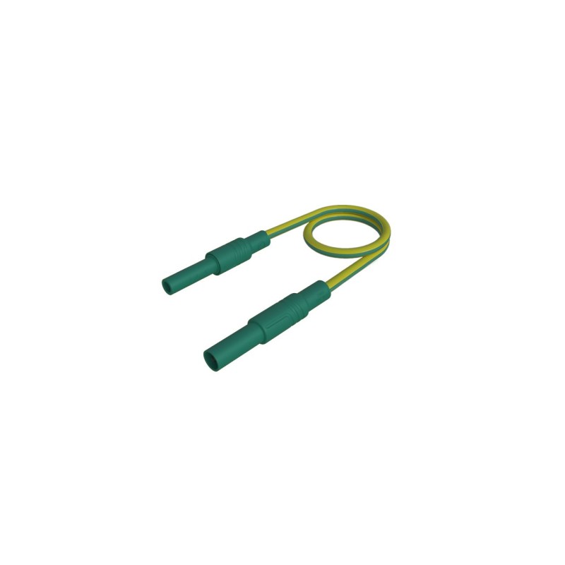 1 pcs - Hirschmann Test & Measurement Test lead, 32A, Green/Yellow, 500mm Lead Length