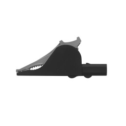 1 pcs - Schutzinger Crocodile Clip 4 mm Connection, Nickel-Plated Steel Contact, 36A, Black