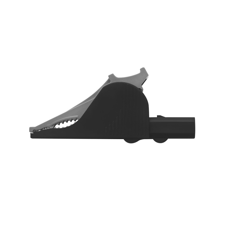 1 pcs - Schutzinger Crocodile Clip 4 mm Connection, Nickel-Plated Steel Contact, 36A, Black