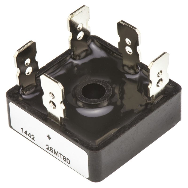 20 pcs - Vishay Bridge Rectifier, 25A, 800V, 3-phase, 5-Pin