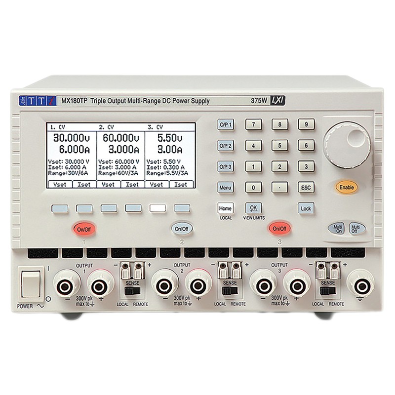 1 pcs - Aim-TTi MX Series Digital Bench Power Supply, 0 - 15V, 0 - 3A, 3-Output, 378W - RS Calibrated