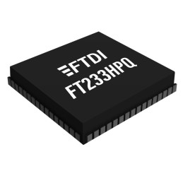260 pcs - FTDI Chip FT233HPQ-TRAY, USB Controller, 12Mbps, USB 2.0, 3.3 V, 64-Pin QFN 64