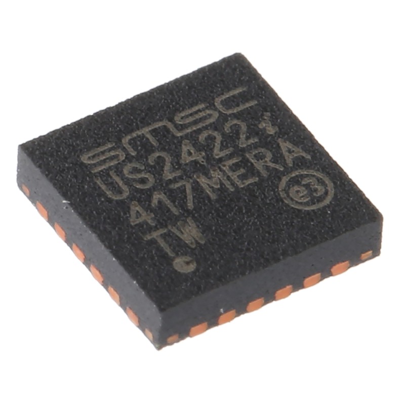490 pcs - Microchip USB2422-I/MJ, USB Controller, 480Mbps, USB 2.0, 3 to 3.6 V, 24-Pin SQFN