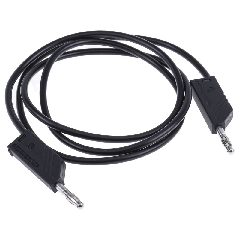 200 pcs - Hirschmann Test & Measurement Test lead, 32A, 60V dc, Black, 1m Lead Length