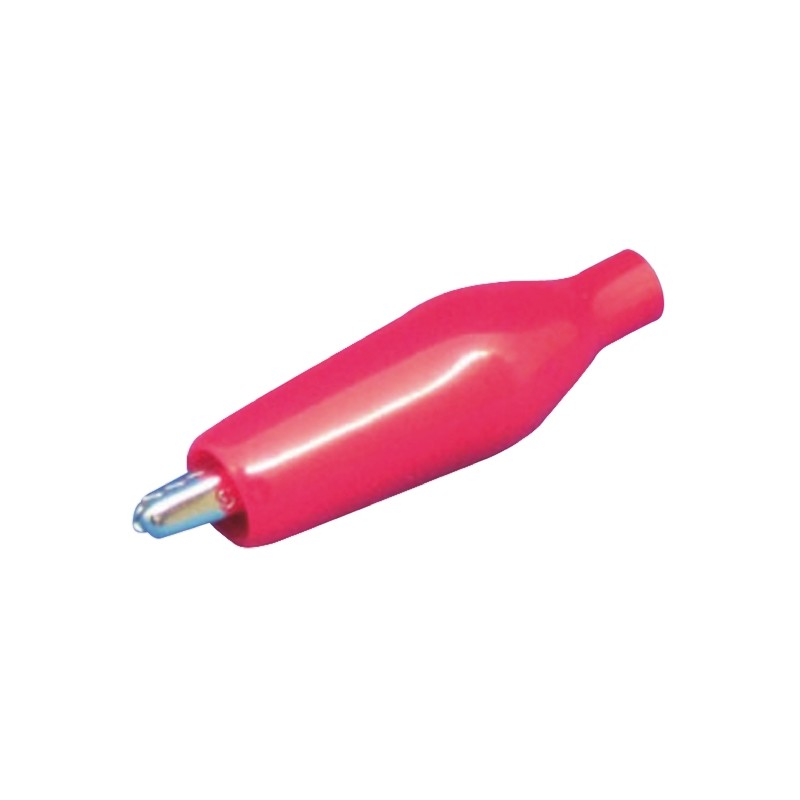 10 pcs - Sato Parts Crocodile Clip 2 mm Connection, Brass Contact, 3A, Red