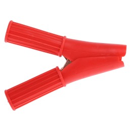 10 pcs - Mueller Electric Crocodile Clip, Copper-Plated Steel Contact, 50A, Red