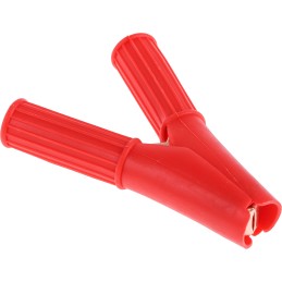 10 pcs - Mueller Electric Crocodile Clip, Copper-Plated Steel Contact, 50A, Red