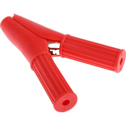 10 pcs - Mueller Electric Crocodile Clip, Copper-Plated Steel Contact, 50A, Red