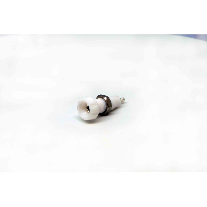 10 pcs - RS PRO White Female Banana Socket, Solder Termination, 10A, 50V, Silver Plating