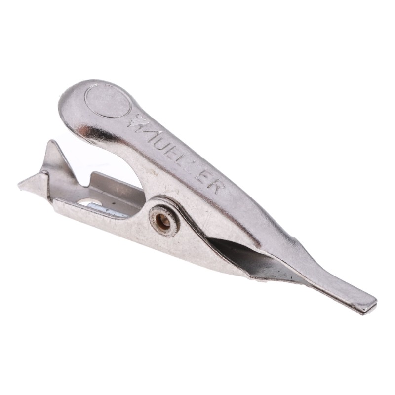 10 pcs - Mueller Electric Crocodile Clip, Nickel-Plated Steel, Steel Contact, 5A