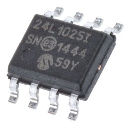100 pcs - Microchip 24LC1025-I/SN, 1Mbit Serial EEPROM Memory, 900ns 8-Pin SOIC Serial-2 Wire