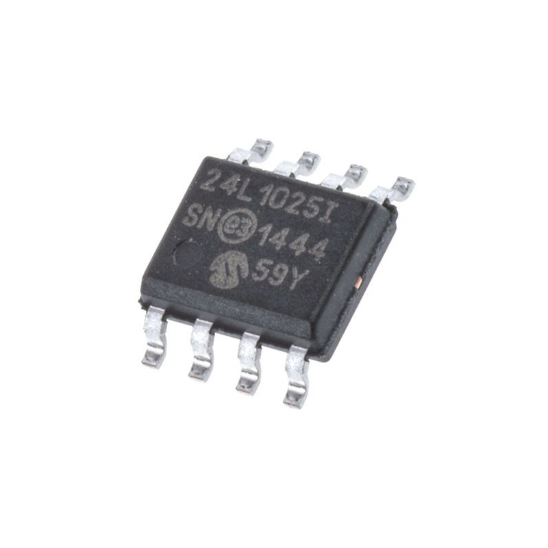100 pcs - Microchip 24LC1025-I/SN, 1Mbit Serial EEPROM Memory, 900ns 8-Pin SOIC Serial-2 Wire