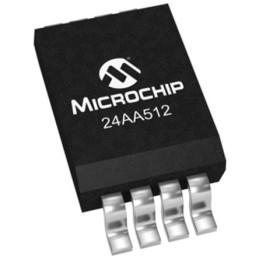 100 pcs - Microchip 24AA512-I/SN, 512kbit Serial EEPROM Memory, 900ns 8-Pin SOIC Serial-I2C