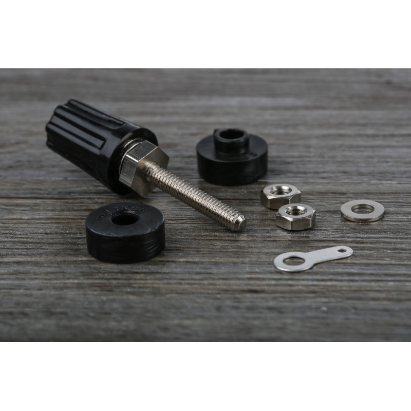 5 pcs - RS PRO 16A, Black Binding Post With Brass Contacts and Nickel Plated