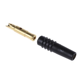 5 pcs - Staubli Black Female Test Socket, 1mm Connector, Solder Termination, 6A, 30 V, 60V dc, Gold Plating