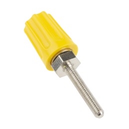 5 pcs - RS PRO 16A, Yellow Binding Post With Brass Contacts and Nickel Plated