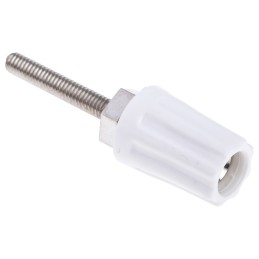 5 pcs - RS PRO 16A, White Binding Post With Brass Contacts and Nickel Plated