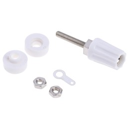 5 pcs - RS PRO 16A, White Binding Post With Brass Contacts and Nickel Plated