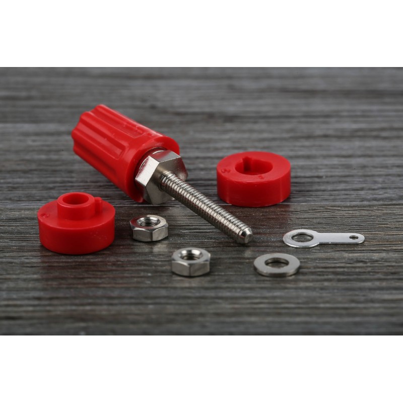 5 pcs - RS PRO 16A, Red Binding Post With Brass Contacts and Nickel Plated