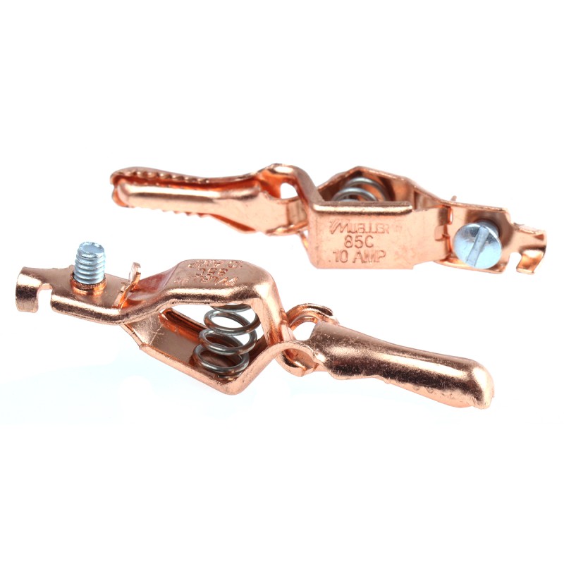 5 pcs - Mueller Electric Crocodile Clip, Copper Contact, 10A