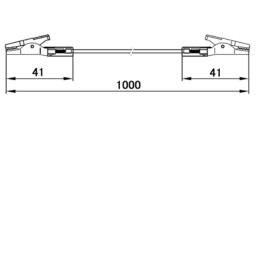 1 Set - Teishin Electric Crocodile Clip Lead, 1m Lead Length