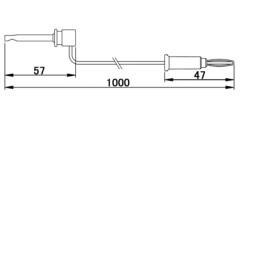1 Set - Teishin Electric Test lead, Black, Red, 1m Lead Length