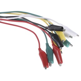 1 Set - Mueller Electric Test Leads, 7A, 300V, Black, Green, Red, White, Yellow, 300mm Lead Length