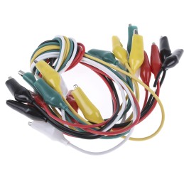 1 Set - Mueller Electric Test Leads, 7A, 300V, Black, Green, Red, White, Yellow, 300mm Lead Length