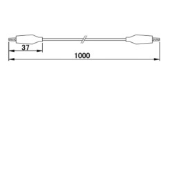 1 Set - Teishin Electric Crocodile Clip Lead, Black, Red, 1m Lead Length