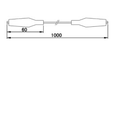 1 Set - Teishin Electric Crocodile Clip Lead, Black, Red, 1m Lead Length