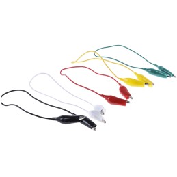 1 Set - Mueller Electric Test Leads, 7A, 300V, Black, Green, Red, White, Yellow, 300mm Lead Length