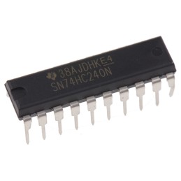 20 pcs - Texas Instruments SN74HC240N Octal-Channel Buffer & Line Driver, 3-State, Inverting, 20-Pin PDIP